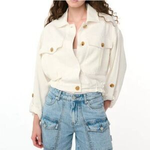 NWT Blank NYC Great Catch White Button-Up Jacket Size Small